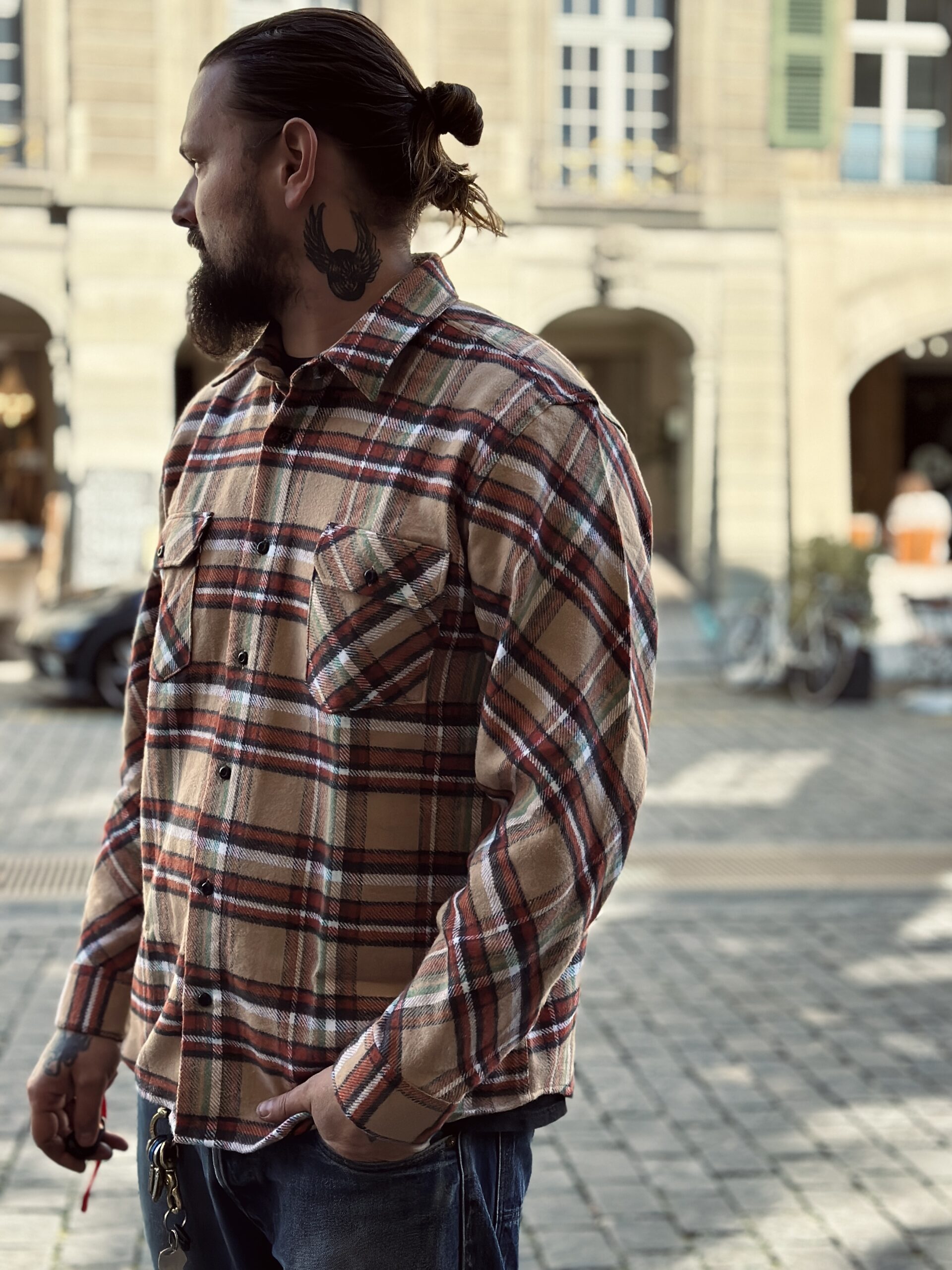 Indigofera | Bryson Flannel Shirt | beige, red, white, green Indigofera | Bryson Flannel Shirt | beige, red, white, green